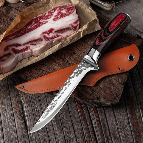 Professional Hand-Forged Boning & Fillet Knife – Chef Butcher Tool for Meat & Fish