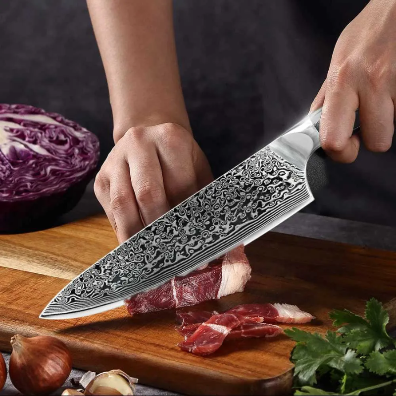 VG10 67-Layer Damascus Knife Set – Chef, Santoku, Bread | G10 Handle