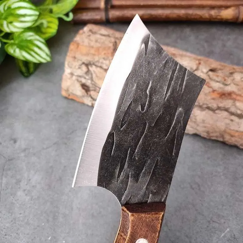 Forged Small Kitchen Cleaver – Wooden Handle Chef Knife for Vegetables & Fruits - Blades Knives™