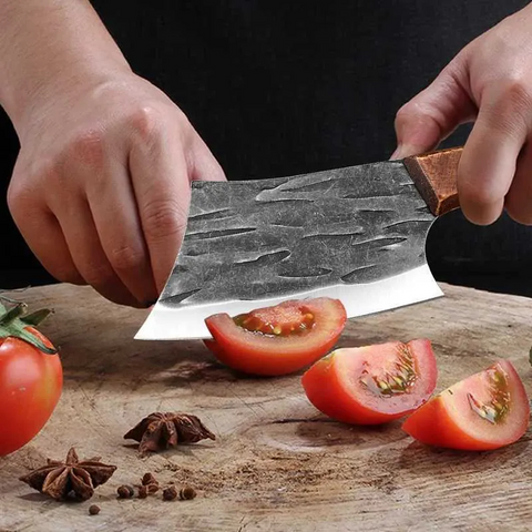 Forged Small Kitchen Cleaver – Wooden Handle Chef Knife for Vegetables & Fruits - Blades Knives™