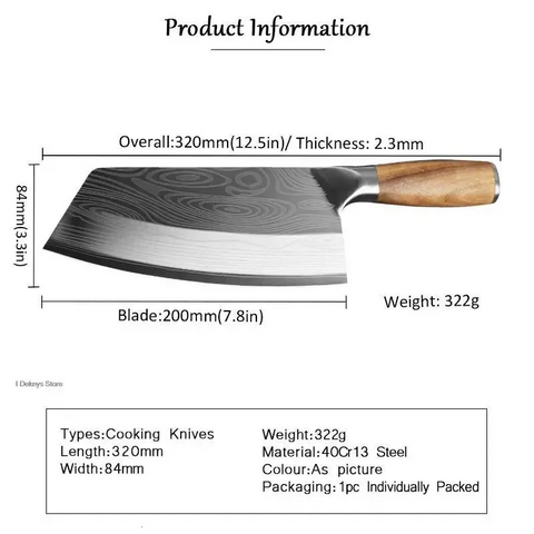 Professional Laser Damascus Japanese Chef & Cleaver Knife – Stainless Steel - Blades Knives™