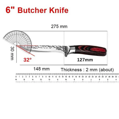 Professional Hand-Forged Boning & Fillet Knife – Chef Butcher Tool for Meat & Fish