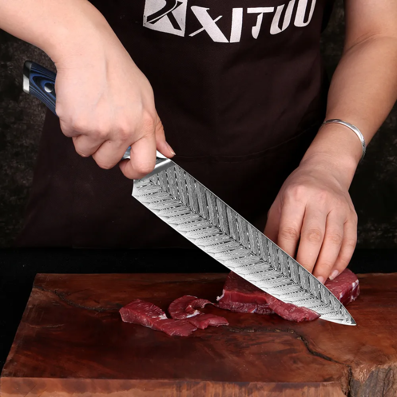 XITUO High-Quality 8quotinch Damascus Chef Knife AUS10 Stainless Steel Kitchen Knife Japanese -Ben Knives™