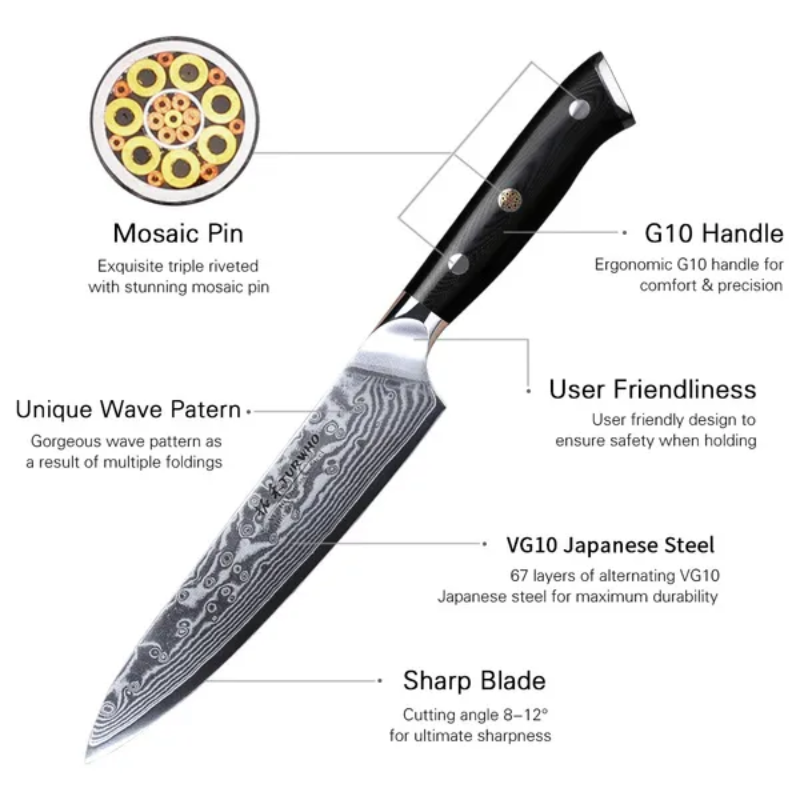 TURWHO Professional Utility Tool,5-inch Fruit Paring Knife 67 Layers Damascus Steel Professional Utility -Ben Knives™