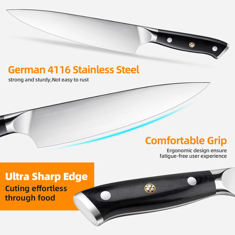 Kitchen Chef Knife 8" German Stainless Steel - Ben Knives™